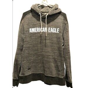 American Eagle Gray/Heather Sweatshirt Hoodie Medium Reflective Logo